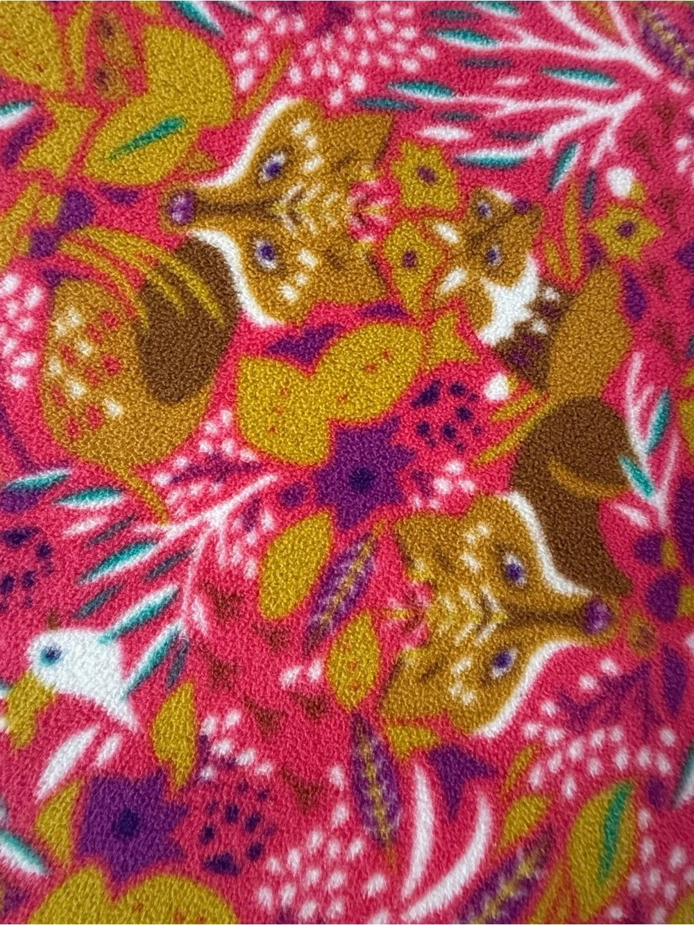 Patagonia Synchilla Pink Fox & Floral Fleece Blanket